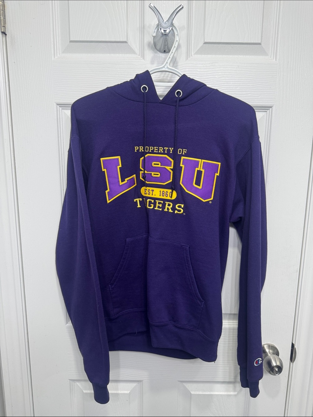 Champion LSU Tigers Purple Hoodie with Gold Logo - Women's Sweatshirt